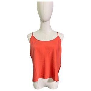 Abound Coral Tank Top Size Large Spaghetti Straps Keyhole Back Summer Blouse